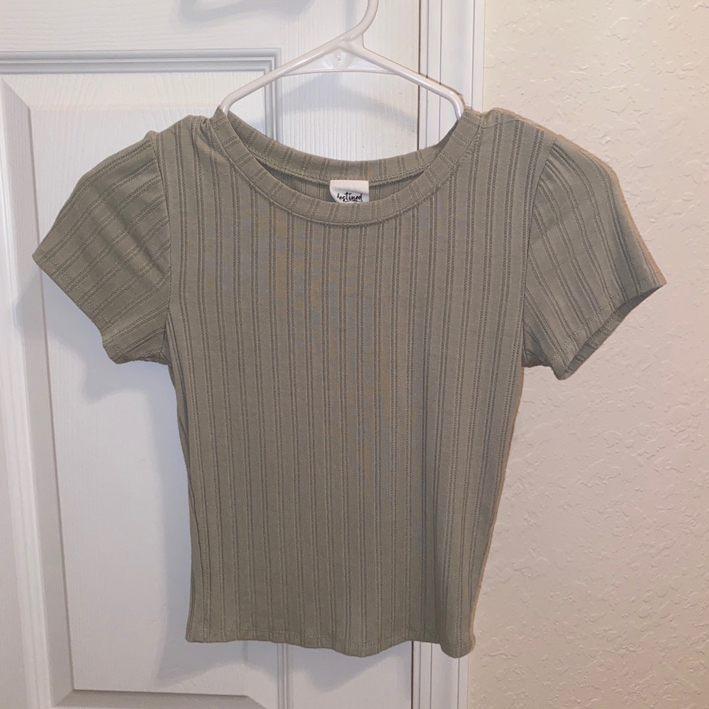 light green basic baby tee top